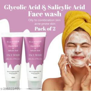 glamveda glycolic acid & salicylic acid oliy to combination skin acne prone skin face wash